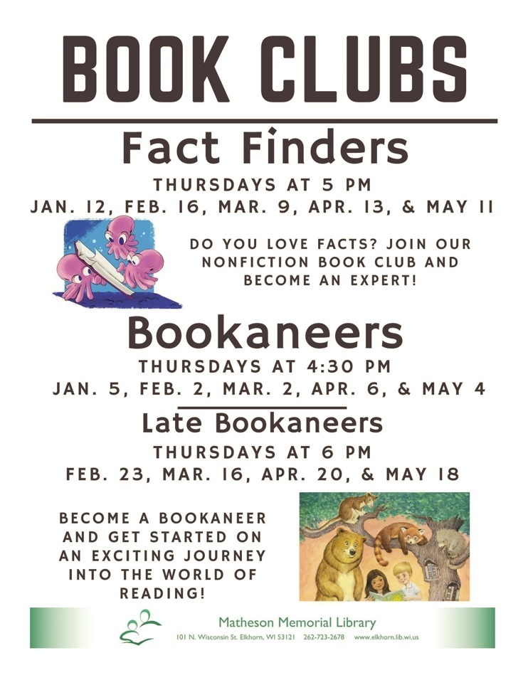 Matheson Memorial Library Book Clubs