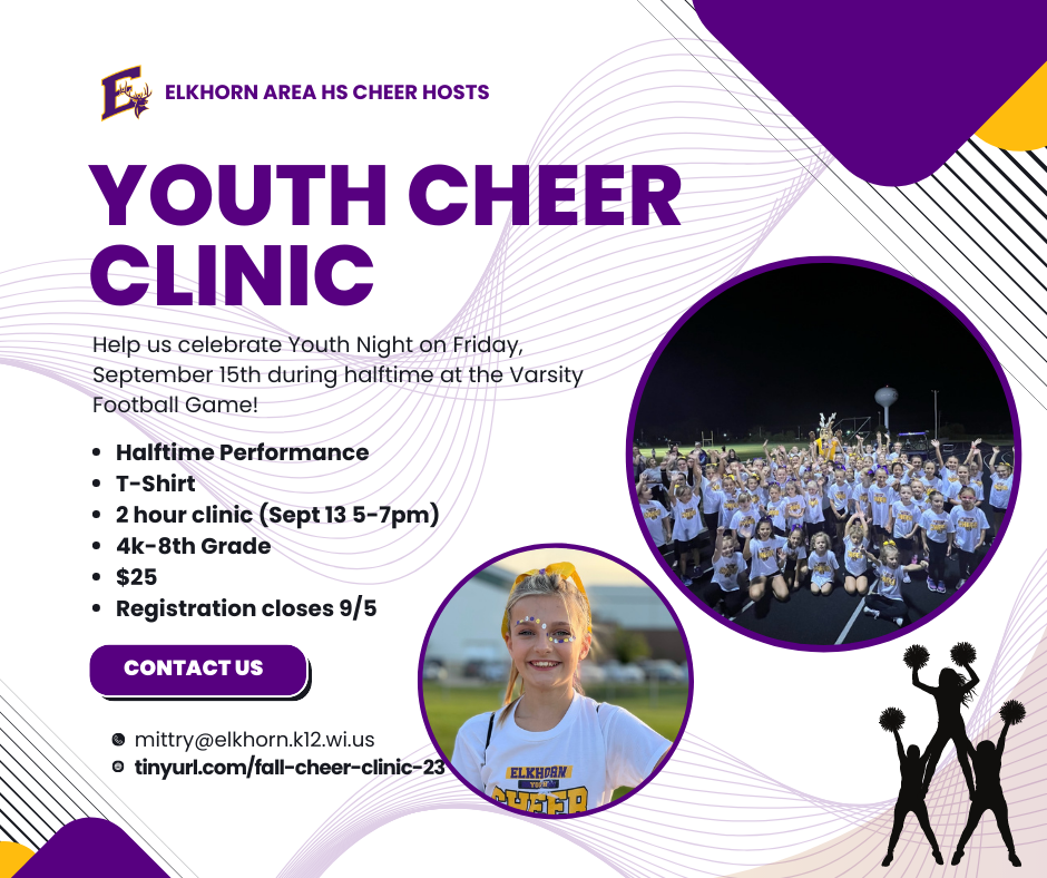 September 13 Youth Cheer Clinic Flyer